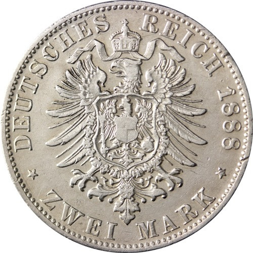 j.43 Kaiserreich 2 Mark 1891-1913 König Otto von Bayern