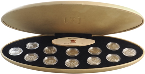 Kanada-12x25cent-1999-AgPP-MilleniumSerieMillenaire-Etui-o