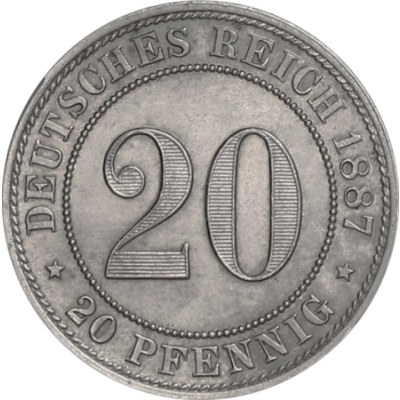 Kaiserreich-20-Pfennig-1887-1888-Jäger-6-I