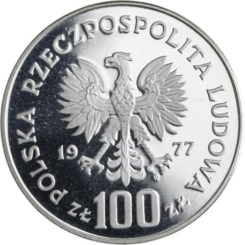 Polen-100 Zlotych-1977-AGpp-Königsschloss Krakau-RS