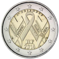 Frankreich-2Euro-2014-bfr-WeltAidsTag-RS
