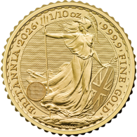 Großbritannien-10Pfund-2026-AUStgl-zehntelUnzeGold-Britannia-RS