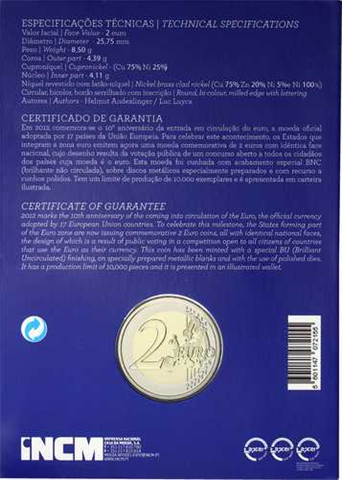 Portugal 2 Euro 2012 Stgl. 10 Jahre Euro-Bargeld Coincard 1