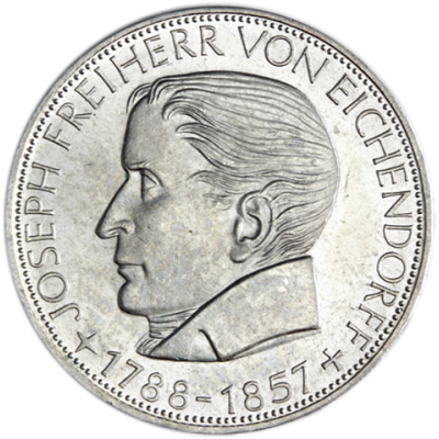 Deutschland-5-DM-1957-VZ-Freiherr-von-Eichendorff-RS