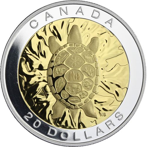 Kanada-7x20Dollar-2014-AGpp-Adler-Wolft-vergoldet-RSVS