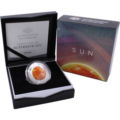 Australien-5 dollar-2019-AGpp-Sun-Sonne-Etui