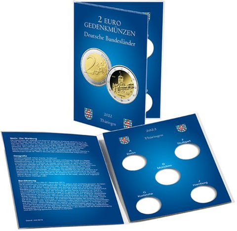 361518 - muenzkarte-fuer-5-dt-2-euro-gedenkmuenzen-thueringen-jg-2022