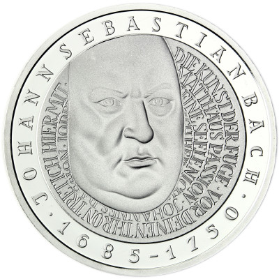 Deutschland 10 DM Silber 2000 Stgl. 250. Todestag von Johann Sebastian Bach