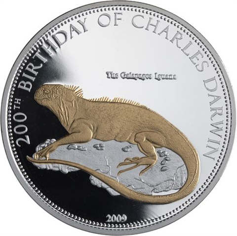 Samoa-6x10 Dollar-2009-PPvergoldet-200th Geburtstag C. Darwin-Etui I