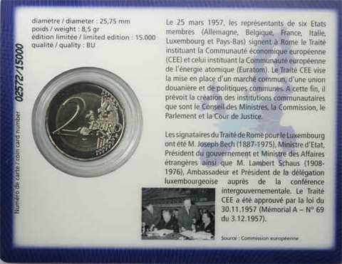 Luxemburg 2 Euro 2007 Römische Verträge I