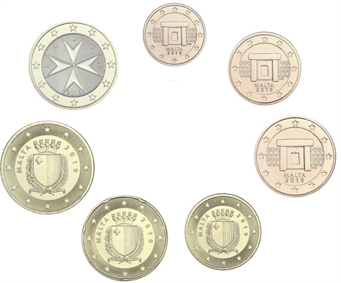 Malta 1 Cent - 1 Euro 2019 Kursmünzensatz