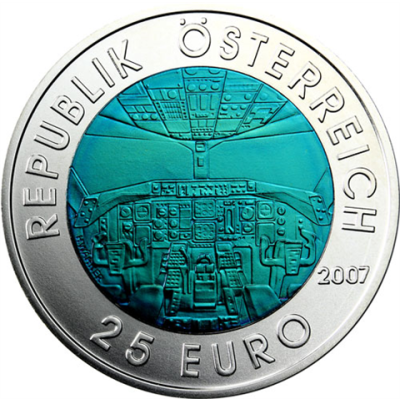 Österreich-25-Euro-2007-Hgh-Silber-Niob---Österreichische-Luftfahrt-I