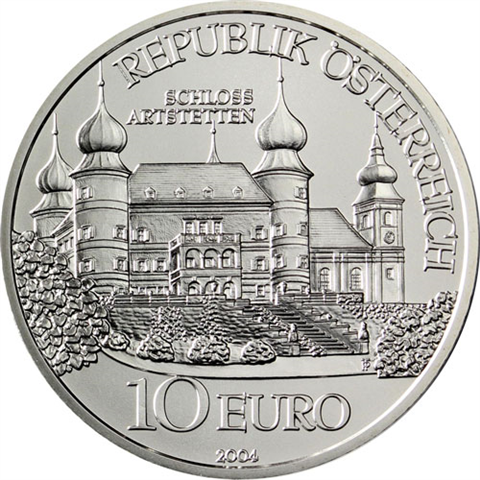 Österreich-10-Euro-2004-Silber-bfr-Artstetten-RS