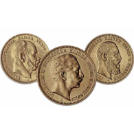Goldmünzen-Preussen-Kaiser-3x20-Goldmark