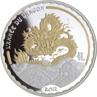 Kamerun-1000 Francs-2012-AGpp-Drache-vergoldet-RS