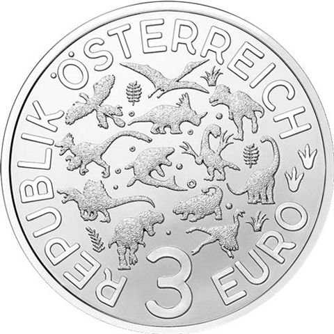 Österreich-3Euro-CuNiStgl-microraptor-RS