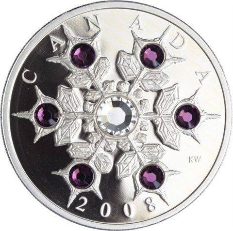 Kanada-20 Dollar-2008-AGpp-Amethyst Crystal Snowflake-RS