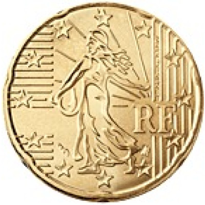 Frankreich 20 Cent 2001 bfr.
