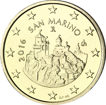 San Marino 50 Cent 2016 bfr. Festungstürme Monte Titano