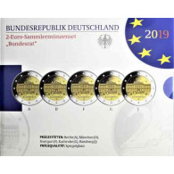 Deutschland 5 x 2 Euro 2019 Polierte Platte – Bundesrat – ADFGJ im Folder