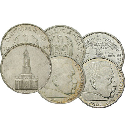 Original Reichsmark Silber Hindenburg , Garnisonskirche 