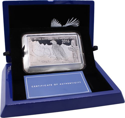 Fiji-1 Dollar-2016-AGpl-American Eagle Silver Bar-Etui