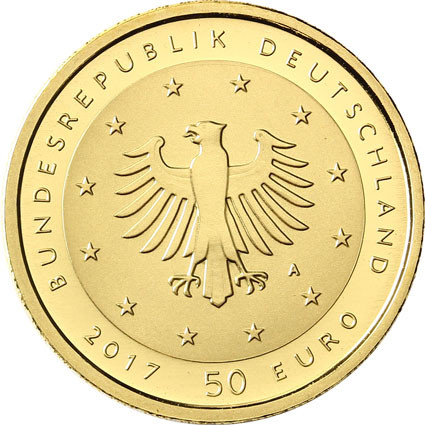 Lutherrose 50 Euro Goldmünzen 2017 Mzz. A Berlin 