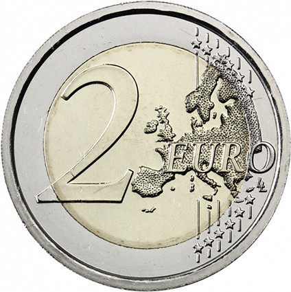 2 Euro Münze Farbe Malta 2014 50 J. Unabhängigkeit