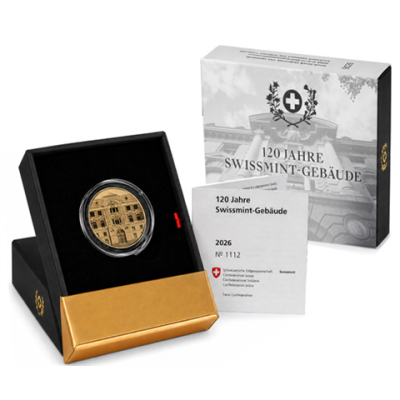 Schweiz-50-Franken-2026-Gold-PP-Gebäude-Swissmint-Etui