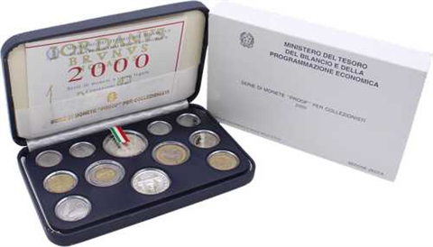 Italien-3388 Lire-2000-Stgl-KMS-Etui