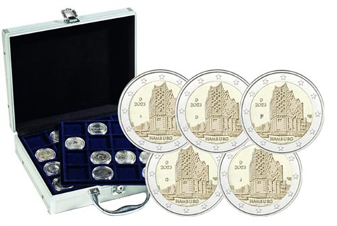 Kombiangebot-2Euro-Münze-Elbphilharmonie-Hamburg-2023-Münzkoffer