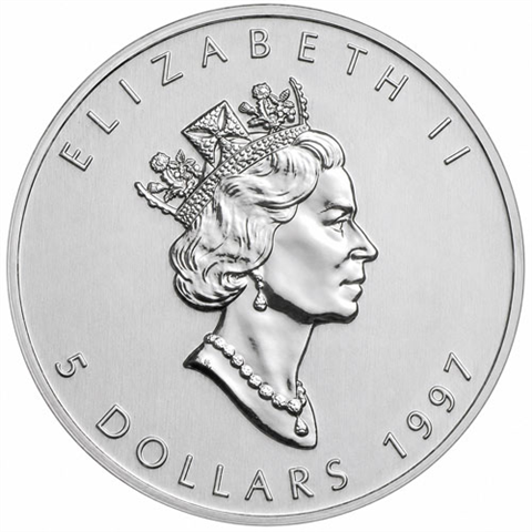 Kanada-5-Dollar-1997-1-Unze-Silber-Maple-Leaf-RS