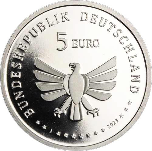 Deutschland-5Euro-2023-Wunderwelt-Insekten-Prachtlibelle-RS