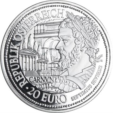 Österreich-6x20 Euro-2010-2012-AGpp-Roma an der Donau-Set-EtuiI