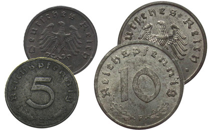 Kleingeld der Nachkriegeszeit Reichs-Pfennige 