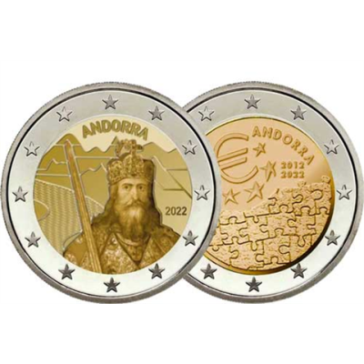 Andorra-2Euro-2022Währungsvereinbarung-Karl-der-Grosse-RS