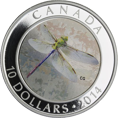 Kanada-10 Dollar-2014-AGpp-Green Darner-Farbe-RS