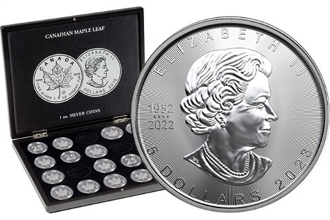 Kombiangebot-1Unze-Silber-Maple-Leaf-2023-mit-Münzkassette