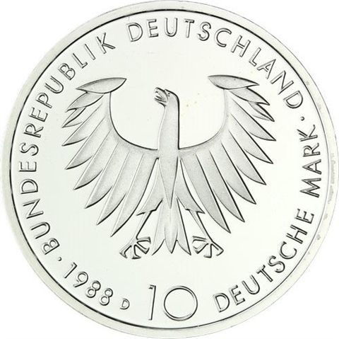 Deutschland 10 DM Silber 1988 Stgl 200. Geburtstag von Arthur Schopenhauer I