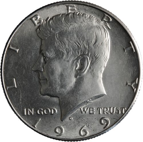 USA-HalfDollar-50centsilber-1969vz-Kennedy-RS