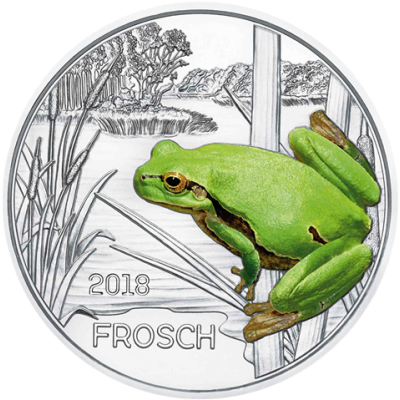 Österreich-3-Euro-2018-Frosch-Tiertaler-I