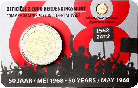 2 Euro Gedenkmünzen aus Belgien 2018 Studentenrevolte