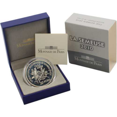 Frankreich-10Euro-2010-PP-Säerin Währungsreform-Etui