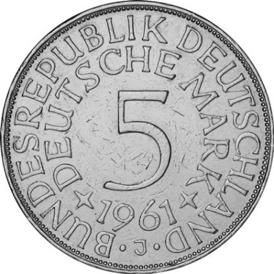 Deutschland 5 DM 1961 J Silberadler