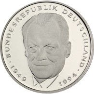 BRD 2 D-Mark Gedenkmuenzen Willy Brandt 1995 