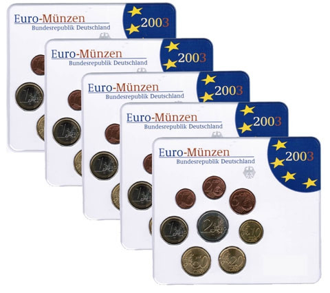 Deutschland KMS original Kursmünzensätze komplett  im Folder Stempelglanz bestellen Münzhändler