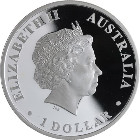 Australien-1 Dollar-2009-AGpp-Dolphin-Farbe-RS