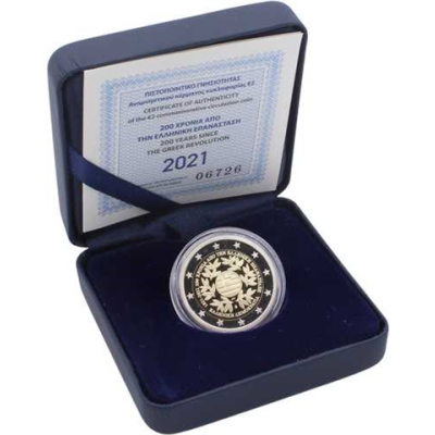 Griechenland-2 Euro-2021-PP-Revolution-Etui