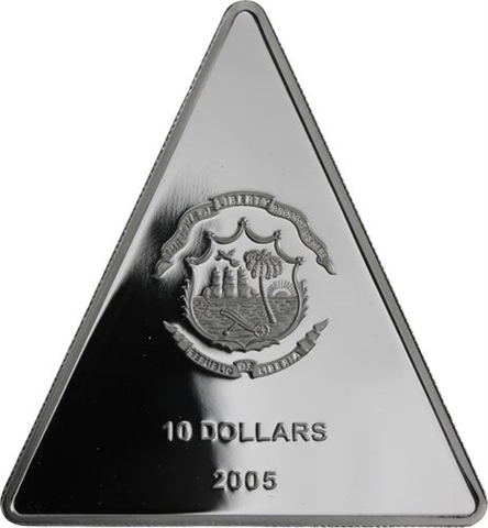 Liberia-10 Dollar-2005-AGpp-Putten mit Motto Band-RS