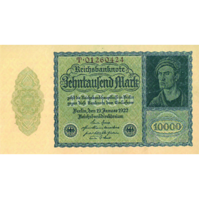 Ro.69 10.000 Mark Reichsbanknote 19.1.1922-RS